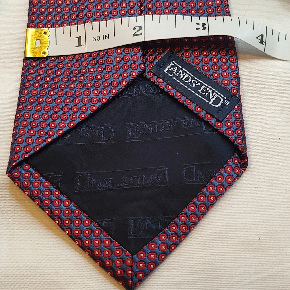 Polka dot Land's End tie lot x 2, blues, green, red